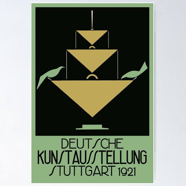Modern art deco Stuttgart 1921 German art expo, feed the