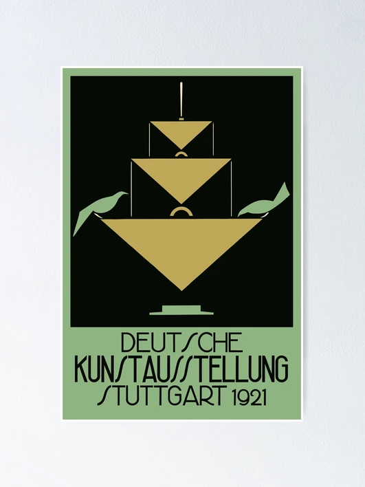 Modern art deco Stuttgart 1921 German art expo, feed the