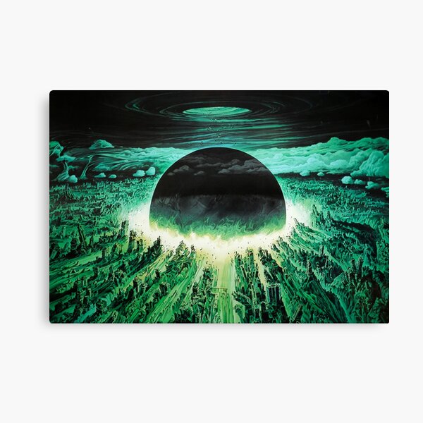 Item preview, Akira cyberpunk city explosion poster b1 green designed and sold by Neromancer.