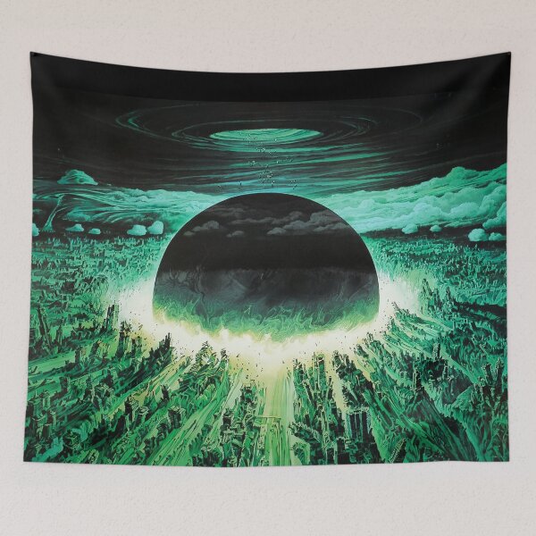Item preview, Akira cyberpunk city explosion poster b1 green designed and sold by Neromancer.