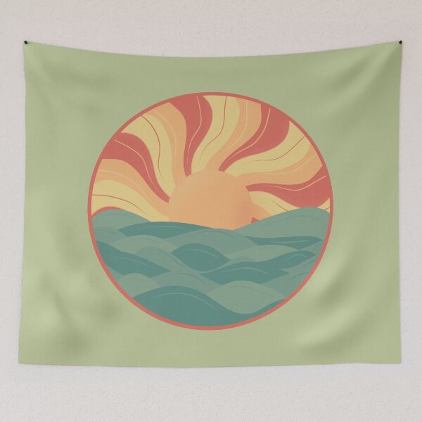 Item preview, Sundown surfer sea green and orange  designed and sold by Gwebbel.