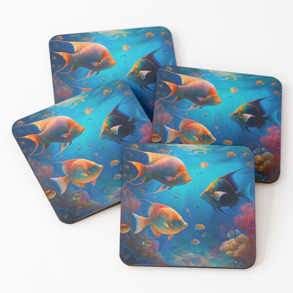 Item preview, Colorful fish swim in the crystal clear water of the sea designed and sold by Globuwear.