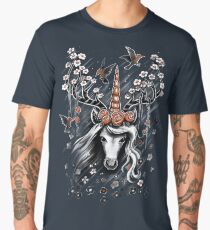 Deer Unicorn Flowers Men's Premium T-Shirt