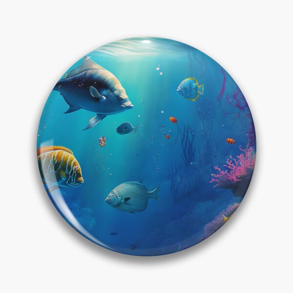 Item preview, Colorful fish swim in the crystal clear water of the sea designed and sold by Globuwear.
