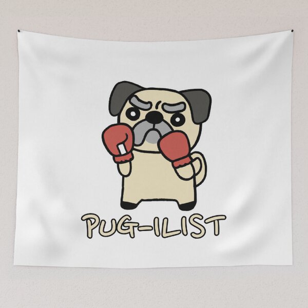 Item preview, PUG-ILIST Pugilist Pug Boxing Boxer Pugilism Pun Cute Dog  designed and sold by Decamegashop.