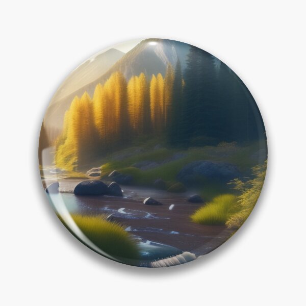 Item preview, Stream running through a mountain valley | Beautiful Landscapes | Original Digital art designed and sold by ArtworkbyEmmy.