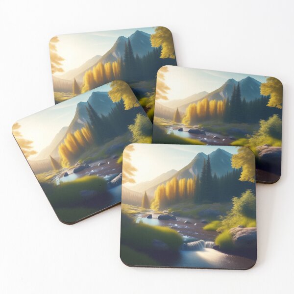 Item preview, Stream running through a mountain valley | Beautiful Landscapes | Original Digital art designed and sold by ArtworkbyEmmy.