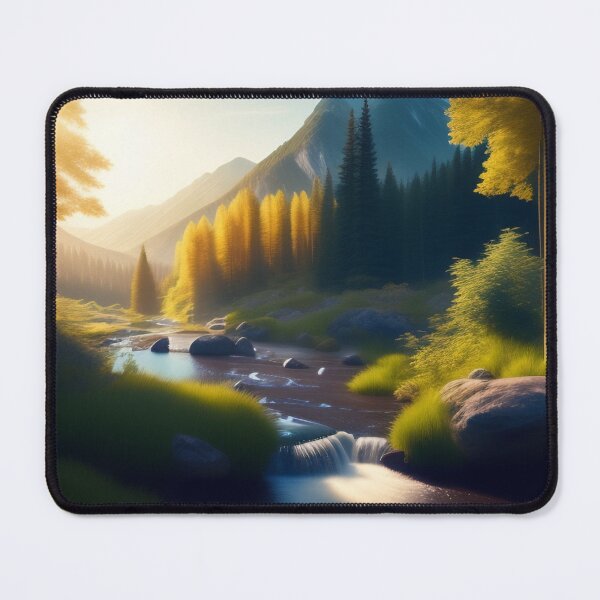 Item preview, Stream running through a mountain valley | Beautiful Landscapes | Original Digital art designed and sold by ArtworkbyEmmy.