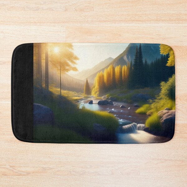 Item preview, Stream running through a mountain valley | Beautiful Landscapes | Original Digital art designed and sold by ArtworkbyEmmy.