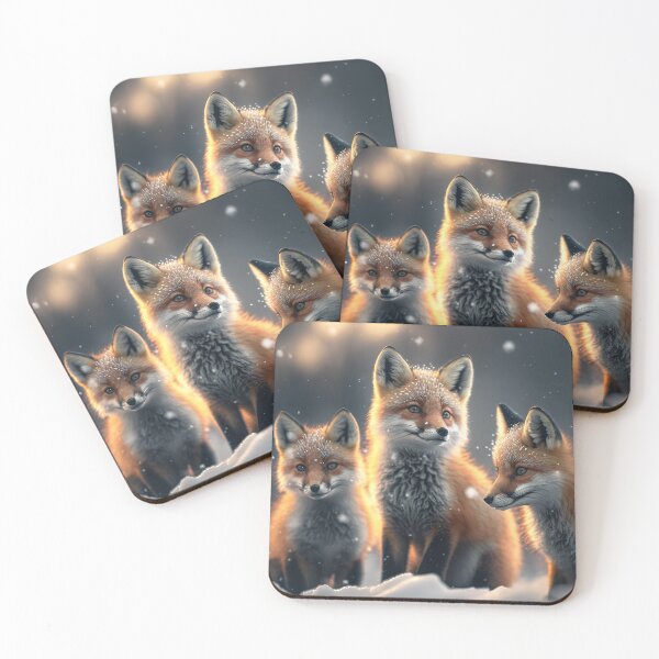 Item preview, Young foxes looking intently at the snow designed and sold by Globuwear.