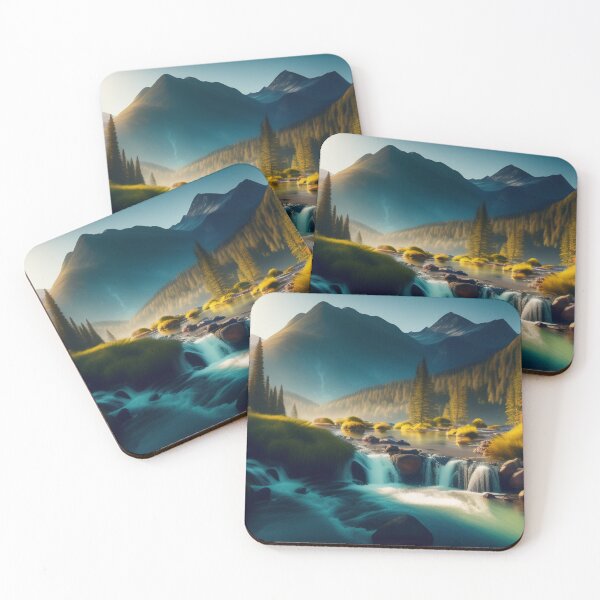 Item preview, Stream running through a mountain valley | Beautiful Landscapes | Original Digital Art designed and sold by ArtworkbyEmmy.