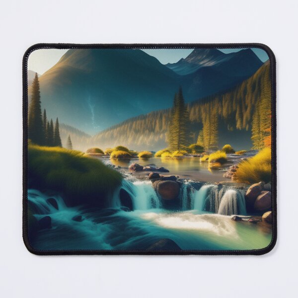 Item preview, Stream running through a mountain valley | Beautiful Landscapes | Original Digital Art designed and sold by ArtworkbyEmmy.