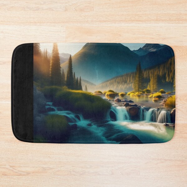 Item preview, Stream running through a mountain valley | Beautiful Landscapes | Original Digital Art designed and sold by ArtworkbyEmmy.