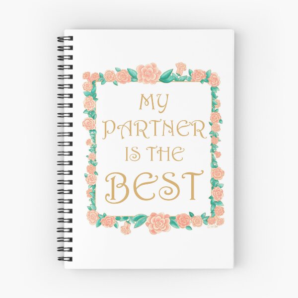 Item preview, Partner is the Best - Best Partner Gift - Gold & Roses Border - White designed and sold by EcoElsa.