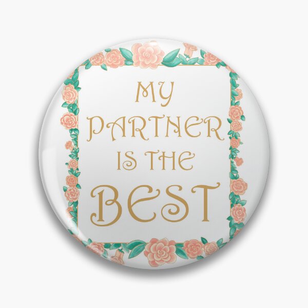 Item preview, Partner is the Best - Best Partner Gift - Gold & Roses Border - White designed and sold by EcoElsa.