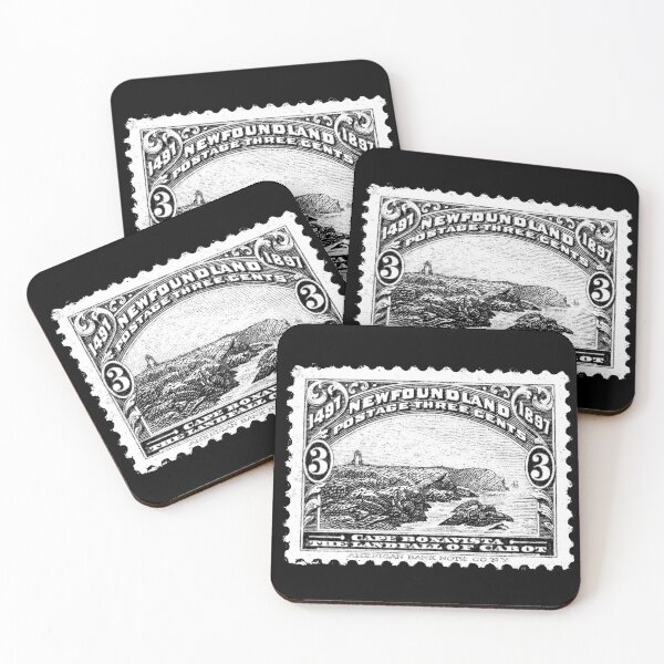 Item preview, vintage Newfoundland three cents stamp featuring cape bonavista the landfall of cabot designed and sold by Signs for Dark Times.