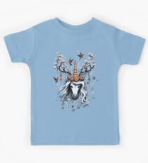 Deer Unicorn Flowers Kids Tee