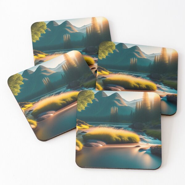 Item preview, Stream running through a mountain valley | Beautiful Landscapes | Orinal Digital Art designed and sold by ArtworkbyEmmy.