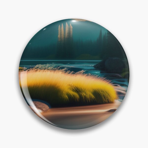 Item preview, Stream running through a mountain valley | Beautiful Landscapes | Orinal Digital Art designed and sold by ArtworkbyEmmy.