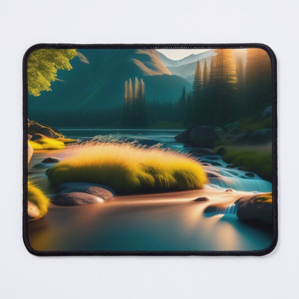 Item preview, Stream running through a mountain valley | Beautiful Landscapes | Orinal Digital Art designed and sold by ArtworkbyEmmy.