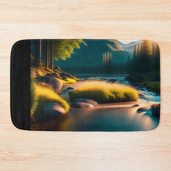 Item preview, Stream running through a mountain valley | Beautiful Landscapes | Orinal Digital Art designed and sold by ArtworkbyEmmy.