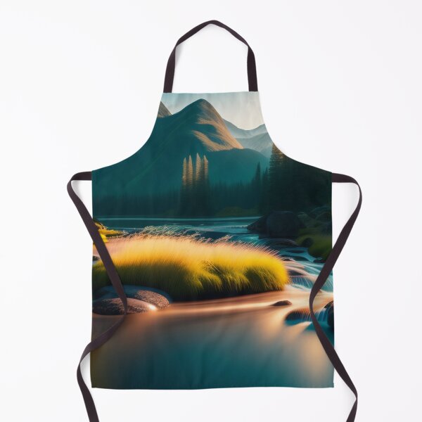 Item preview, Stream running through a mountain valley | Beautiful Landscapes | Orinal Digital Art designed and sold by ArtworkbyEmmy.