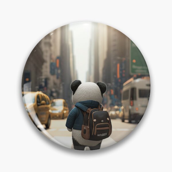 Item preview, Little panda on the road in New York - the panda bear, also known as the little panda, likes to explore the world designed and sold by Globuwear.