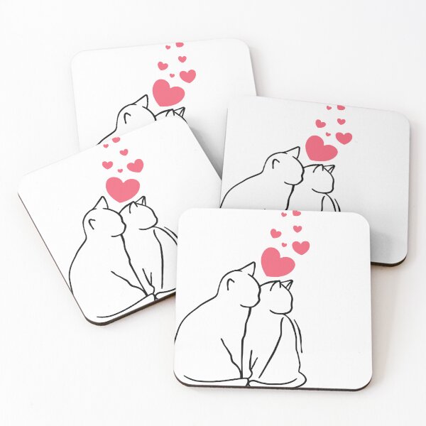 Artikelvorschau, Paar Katze verliebt entworfen und verkauft von VisAIon.
