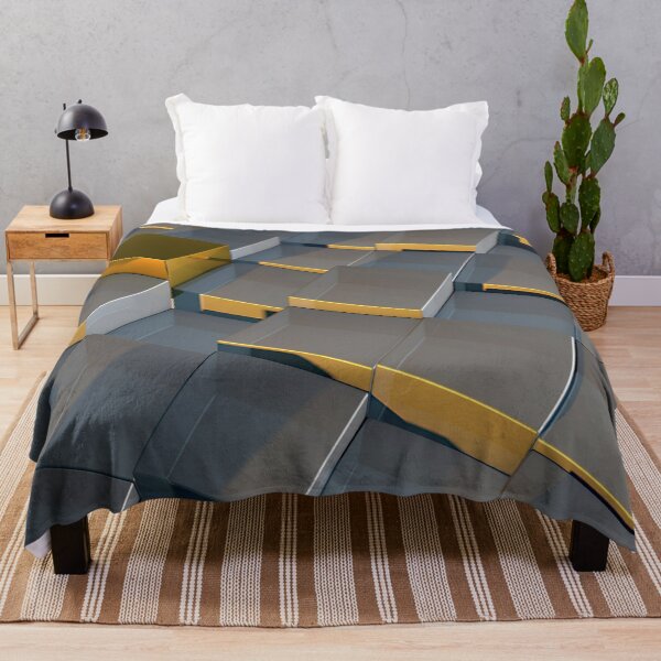 Item preview, Metal cubes with gold cube abstract art designed and sold by RafaelLima7.