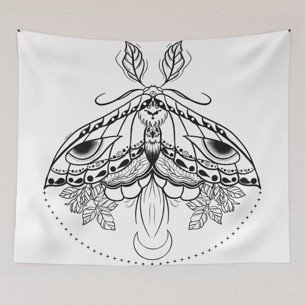 Item preview, Black Boho Moth designed and sold by LordGraceArt.