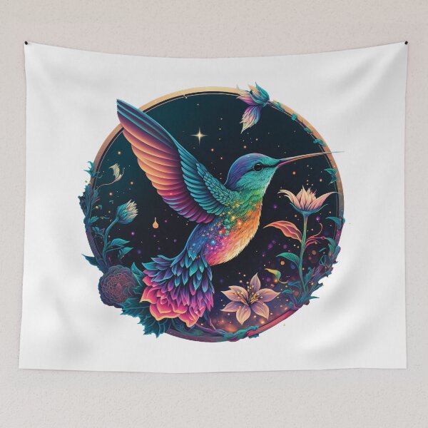 Item preview, Hummingbird and Flowers designed and sold by SCHummingbirds.