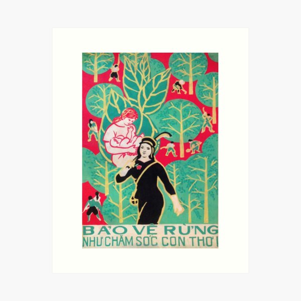 Item preview, Vietnamese Poster 'Protect forests like nurturing babies!'  designed and sold by Onodera.