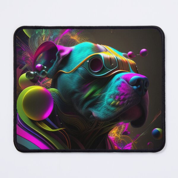 Item preview, Surreal - Abstract - Neon - Cyberpunk Pitbull - Custom Digital Art Design designed and sold by TheHappyK.