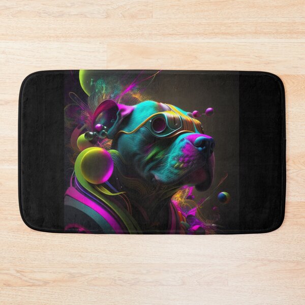 Item preview, Surreal - Abstract - Neon - Cyberpunk Pitbull - Custom Digital Art Design designed and sold by TheHappyK.
