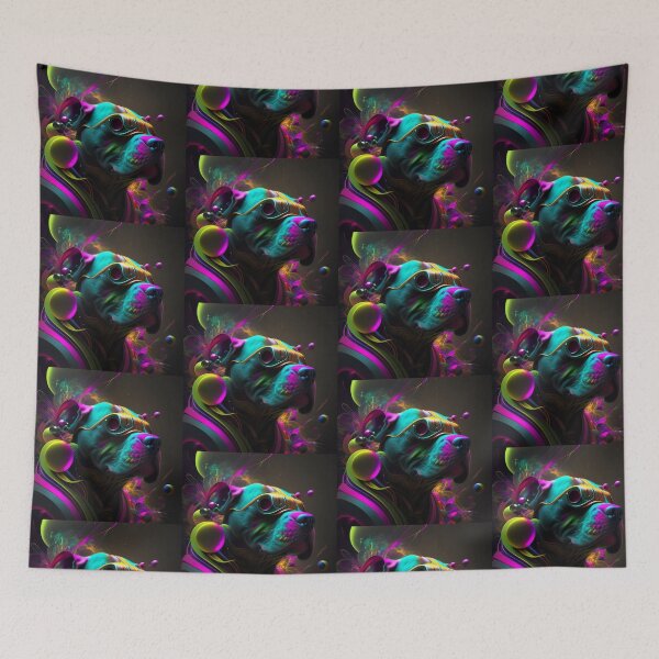Item preview, Surreal - Abstract - Neon - Cyberpunk Pitbull - Custom Digital Art Design designed and sold by TheHappyK.