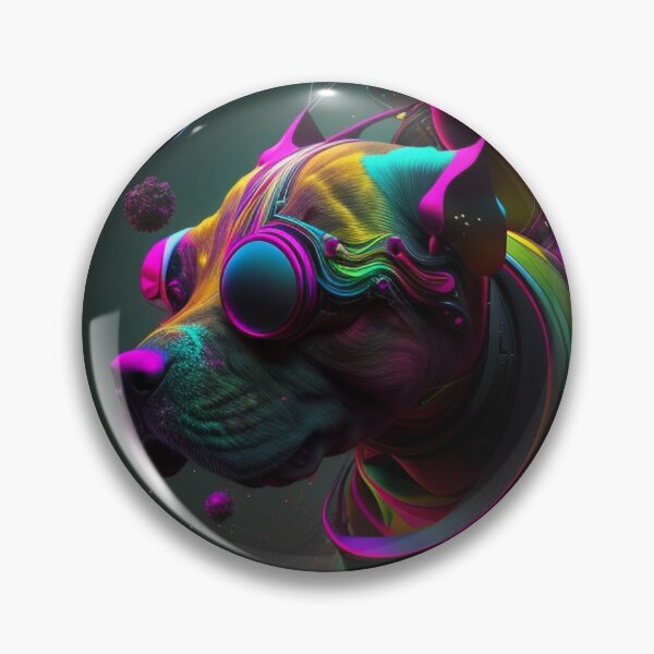 Item preview, Surreal - Abstract - Neon - Cyberpunk Pitbull - Custom Digital Art Design designed and sold by TheHappyK.