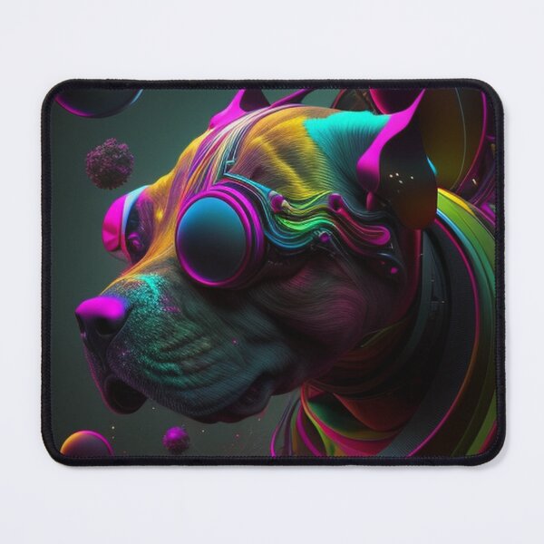 Item preview, Surreal - Abstract - Neon - Cyberpunk Pitbull - Custom Digital Art Design designed and sold by TheHappyK.