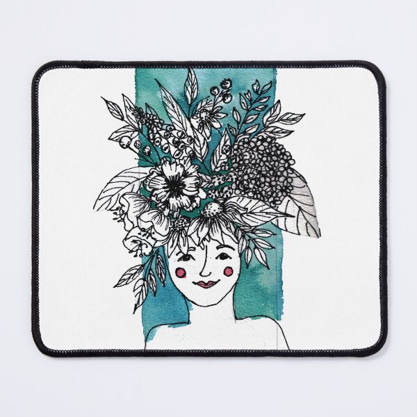 Item preview, Inked flower head  designed and sold by The kitschy Citrus.