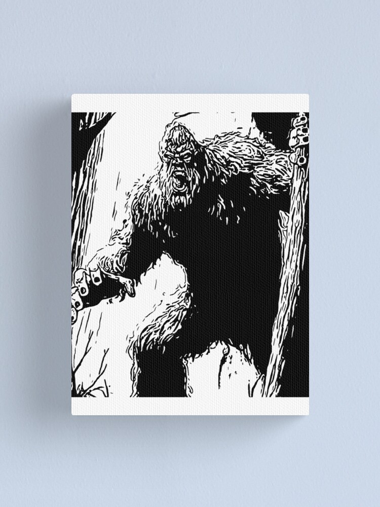 Bigfoot キャンバスアート 作品 手書き Cryptid Creature Bigfoot