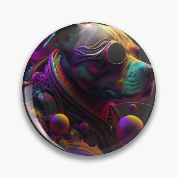 Item preview, Surreal - Abstract - Neon - Cyberpunk Pitbull - Custom Digital Art Design designed and sold by TheHappyK.