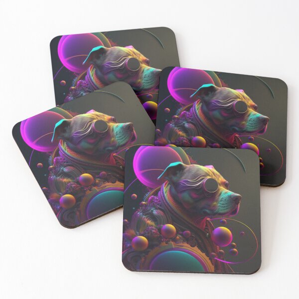 Item preview, Surreal - Abstract - Neon - Cyberpunk Pitbull - Custom Digital Art Design designed and sold by TheHappyK.