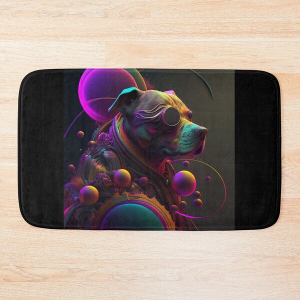 Item preview, Surreal - Abstract - Neon - Cyberpunk Pitbull - Custom Digital Art Design designed and sold by TheHappyK.