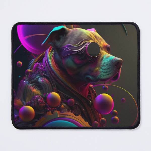 Item preview, Surreal - Abstract - Neon - Cyberpunk Pitbull - Custom Digital Art Design designed and sold by TheHappyK.