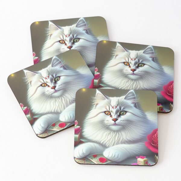 Item preview, White Siberian Forest Cat designed and sold by Nocturne  Paws.