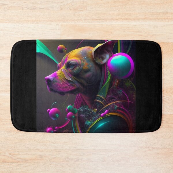 Item preview, Surreal - Abstract - Neon - Cyberpunk Pitbull - Custom Digital Art Design designed and sold by TheHappyK.