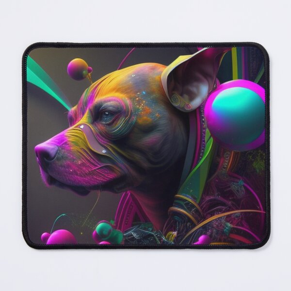 Item preview, Surreal - Abstract - Neon - Cyberpunk Pitbull - Custom Digital Art Design designed and sold by TheHappyK.