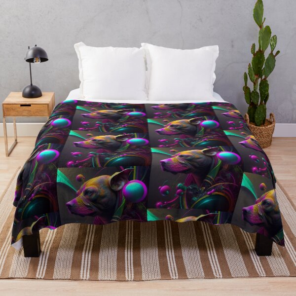 Item preview, Surreal - Abstract - Neon - Cyberpunk Pitbull - Custom Digital Art Design designed and sold by TheHappyK.