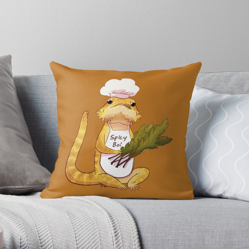 Here comes a Spicy Boy Throw Pillow