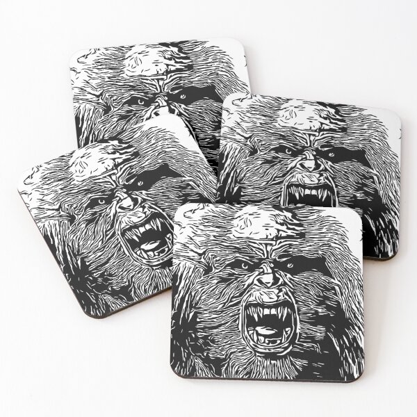 Item preview, Scary wild bigfoot face  designed and sold by OneUpArtDesigns.
