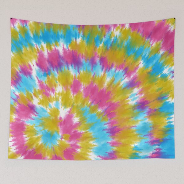 Item preview, Retro Tye Dye Pattern In Blue, Yellow, And Pink designed and sold by DEC02.